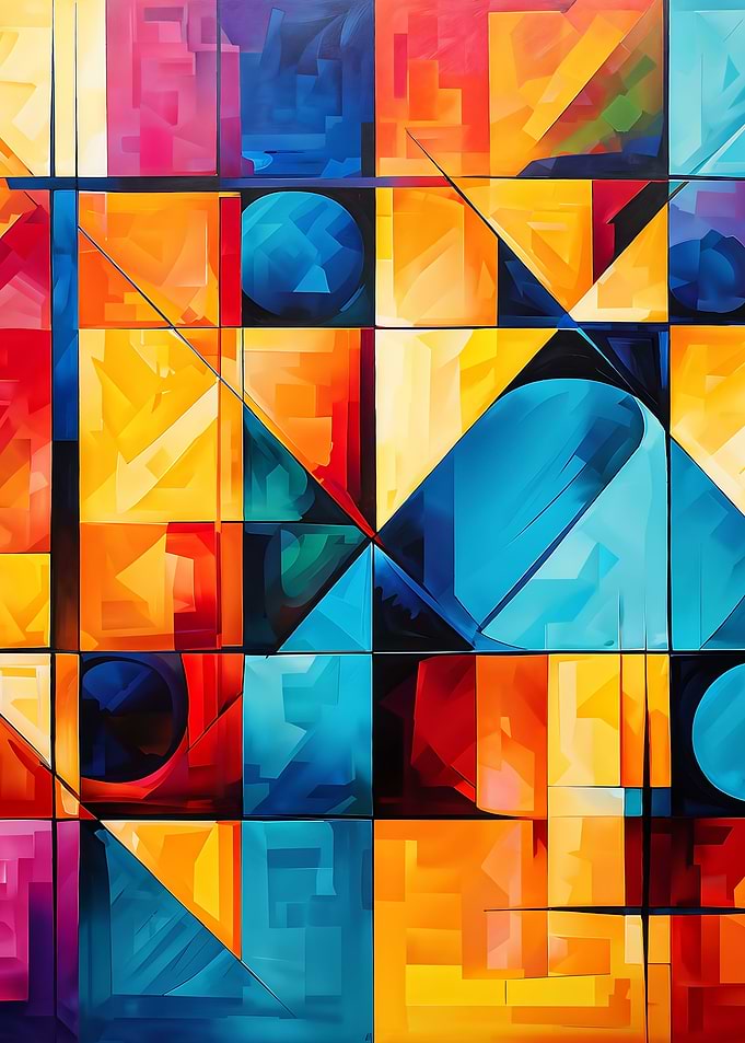 Abstract Geometric Colorful Squares