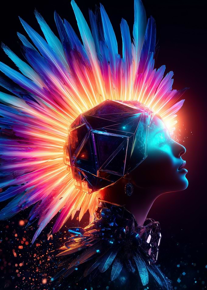 Neon Feathered Headdress Profile