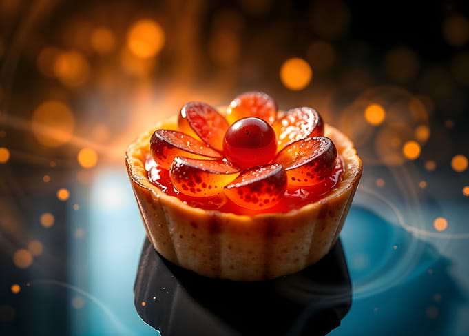 Delicious Grape Tart with Bokeh Background
