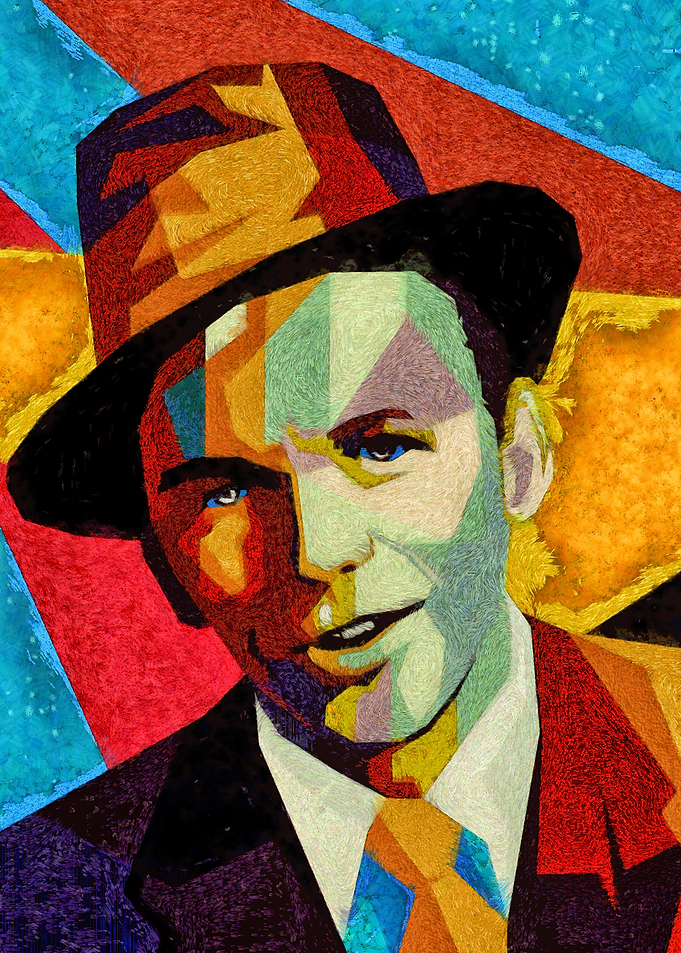 Frank Sinatra Portrait in Abstract Style