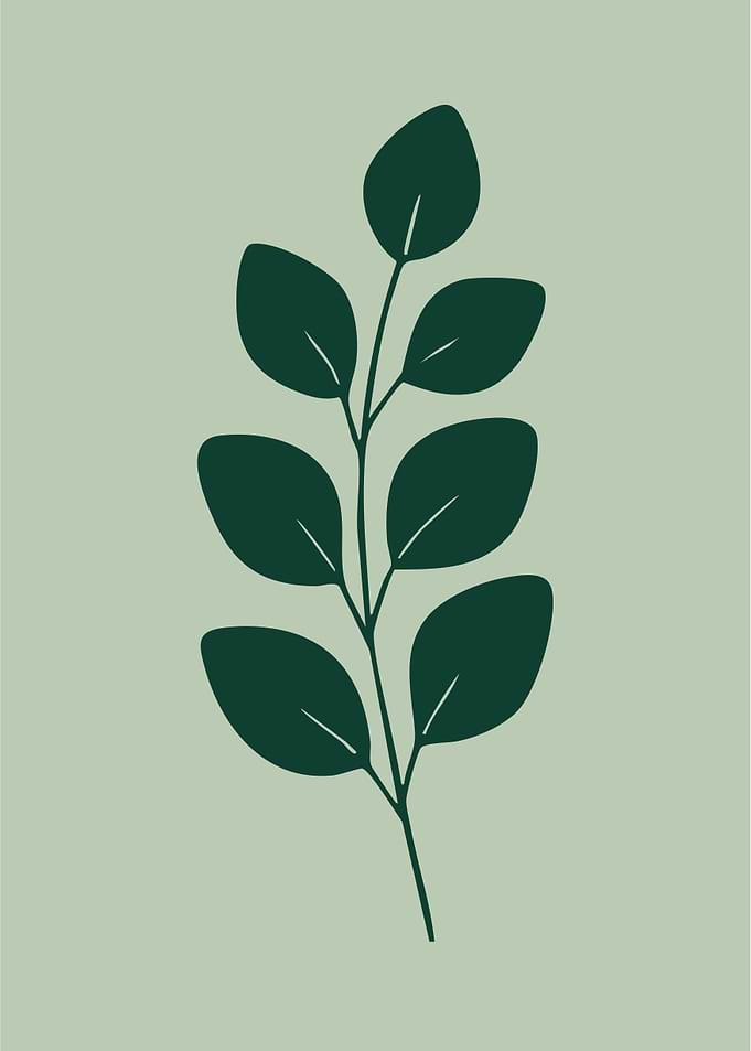 Dark Green Leaf Art