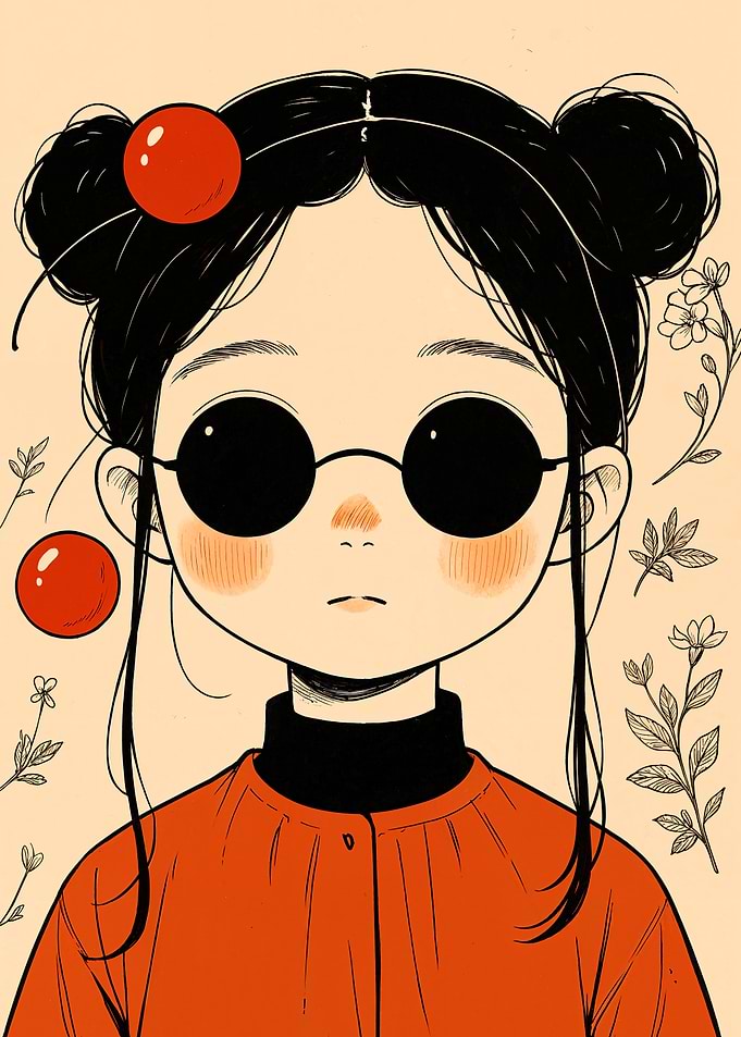 Girl with buns