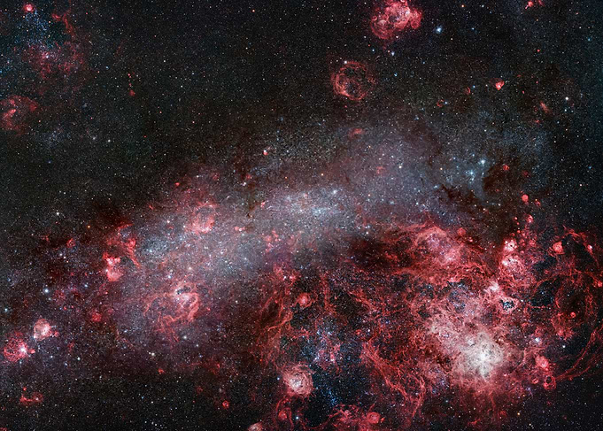 Deep Space Nebula with Stars - Large Magellanic Cloud