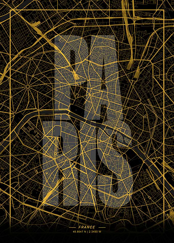 Paris City Map Art