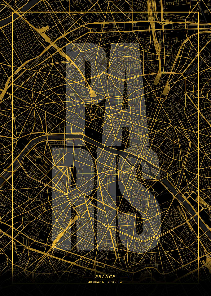 Paris City Map Art