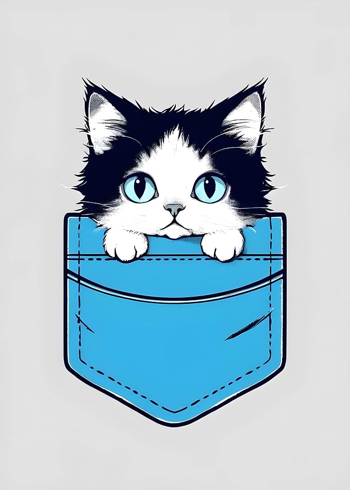 Cute Cat in Pocket