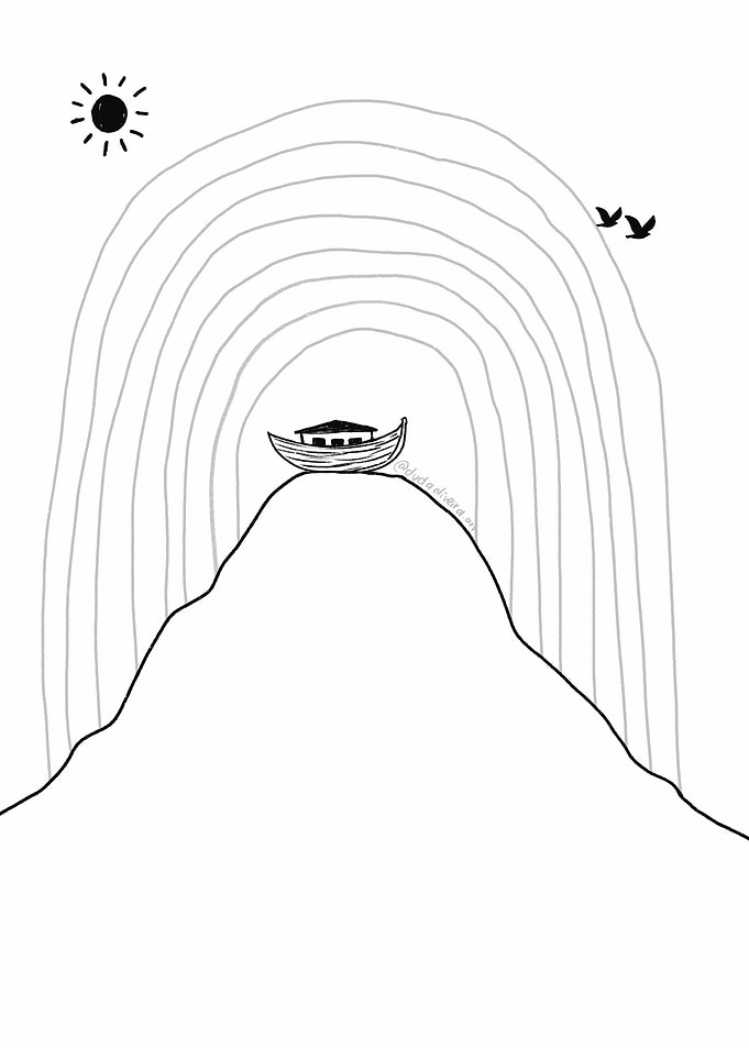 Noah’s ark minimalist Illustration