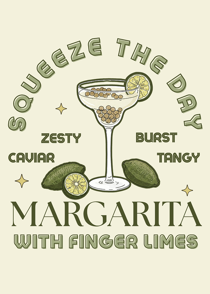 Margarita with Finger Limes Vintage Kitchen Art