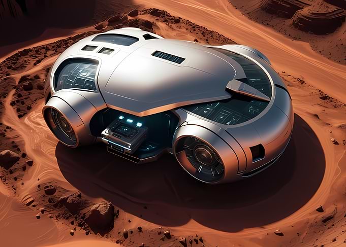 Futuristic Mars Rover Pod - AI Enhanced Concept Design