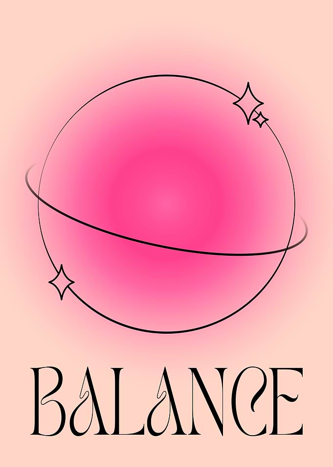 Balance Pink Planet, balance aura gradient