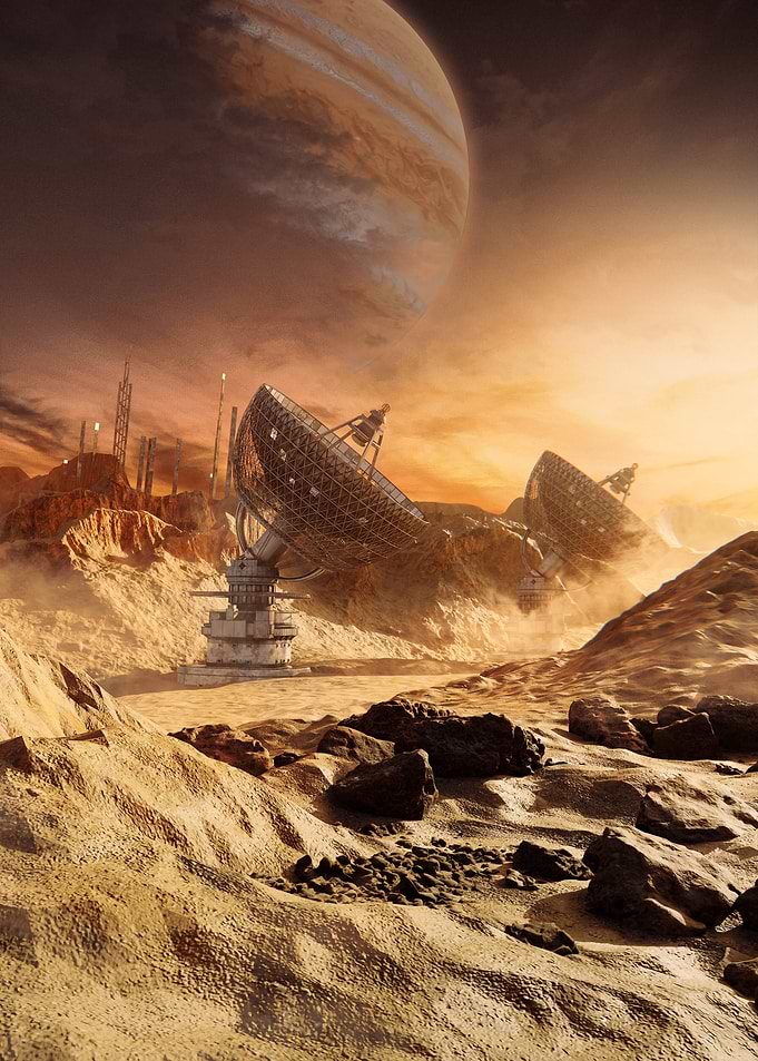 Martian Landscape with Satellite Dishes
