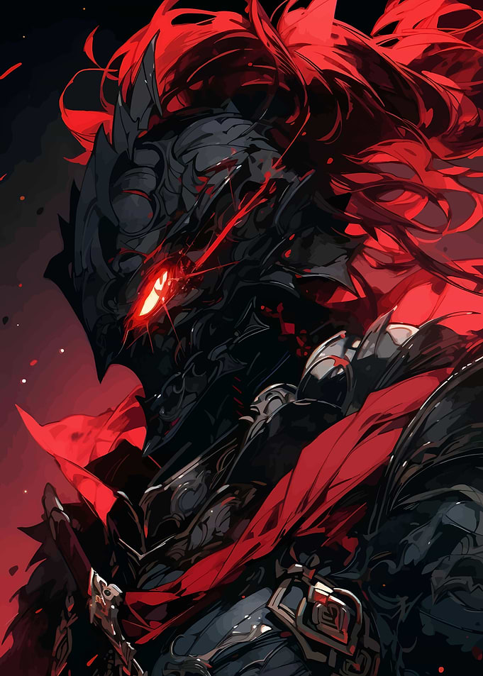 Dark Knight with Red Accents