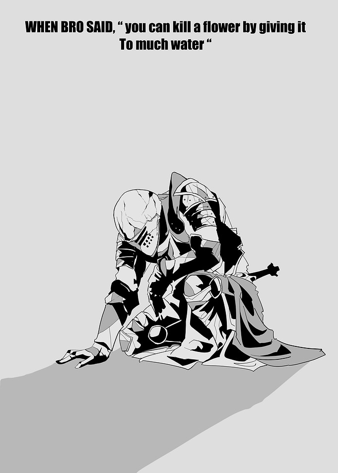 Sad Knight with a Quote