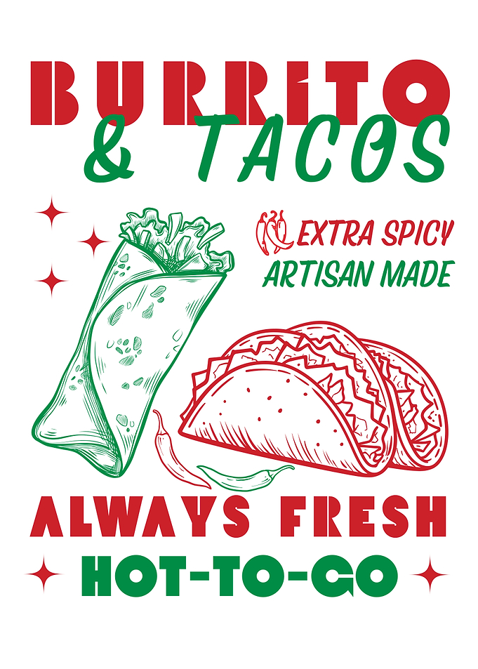 Burrito and Tacos Food Illustration