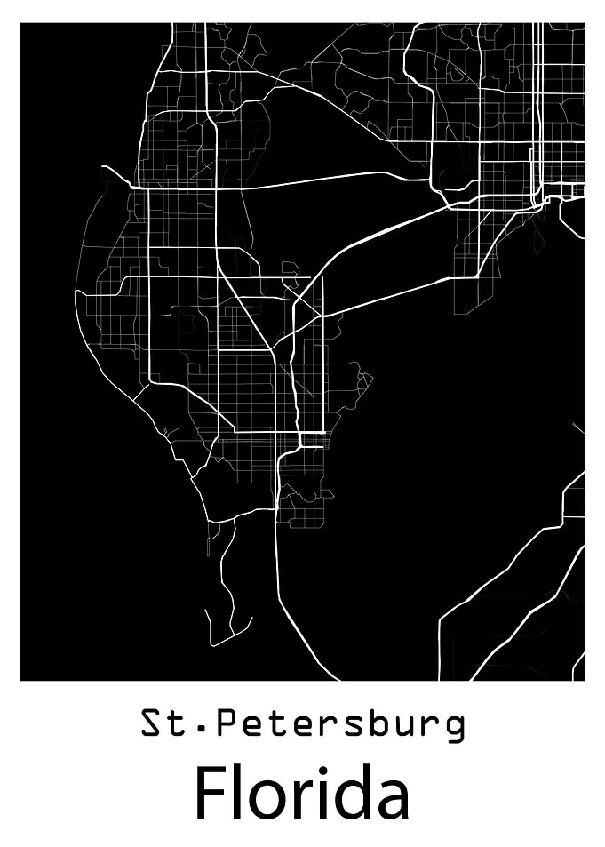 St. Petersburg, Florida Map Art