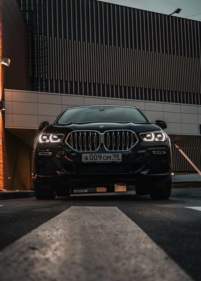 Black BMW X6 Front View