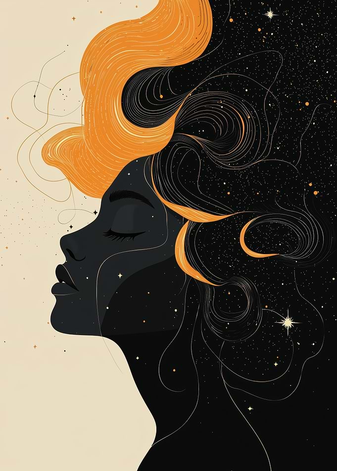 Celestial Woman Profile Art