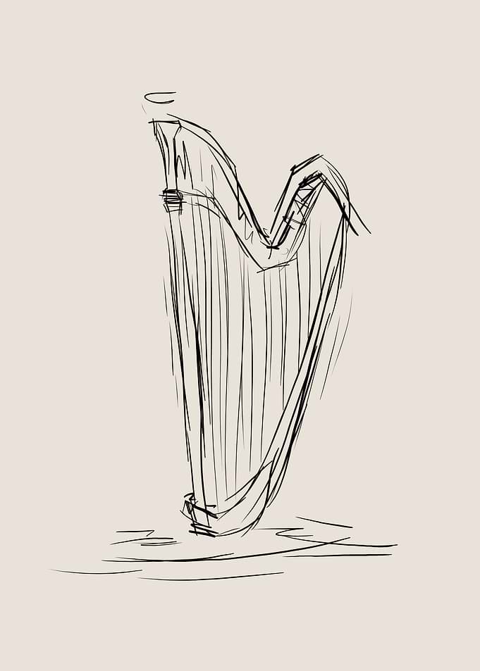 Harp Line Art