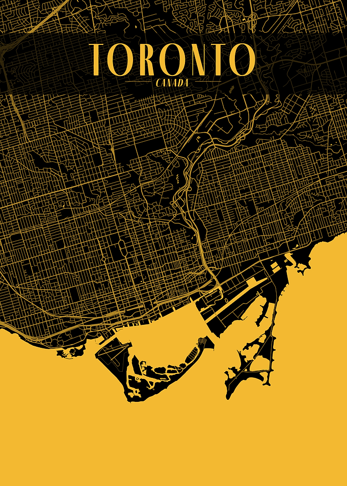 Toronto Golden Map Art