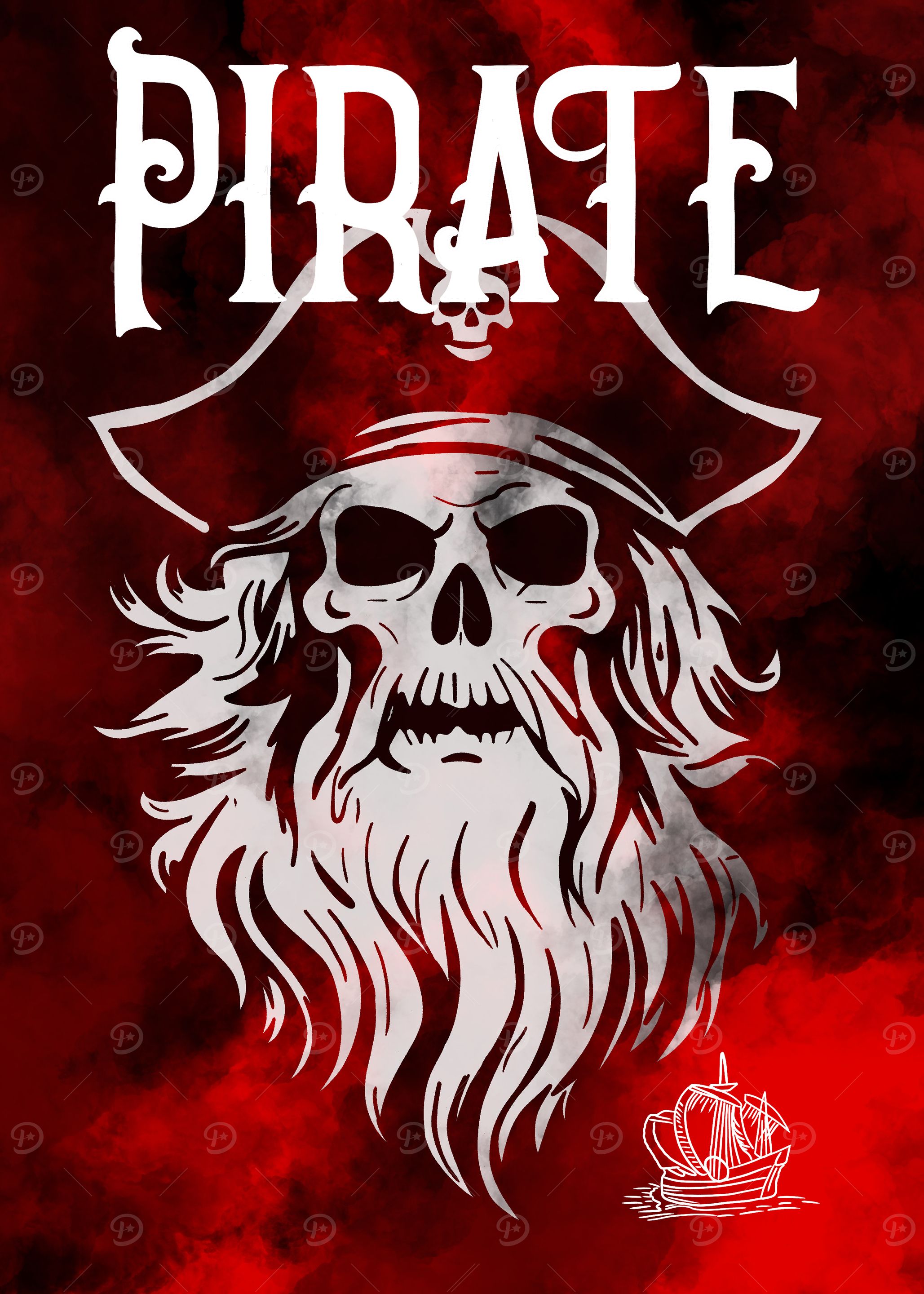 Pirate Skull Illustration
