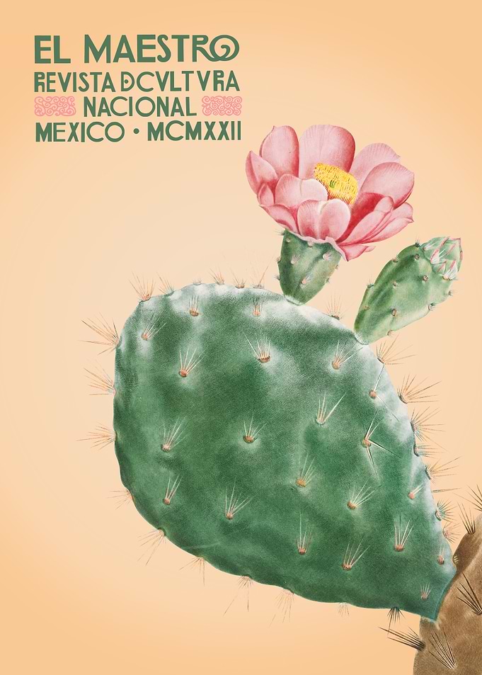 El Maestro Cactus Flower Vintage Poster