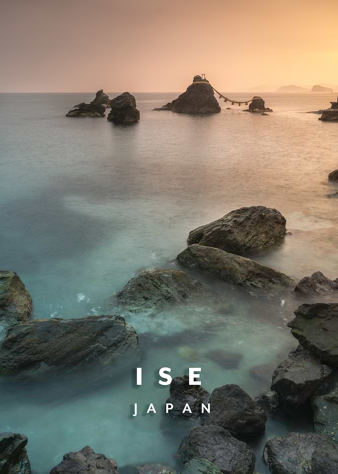Meoto Iwa coule rocks in Ise, Japan