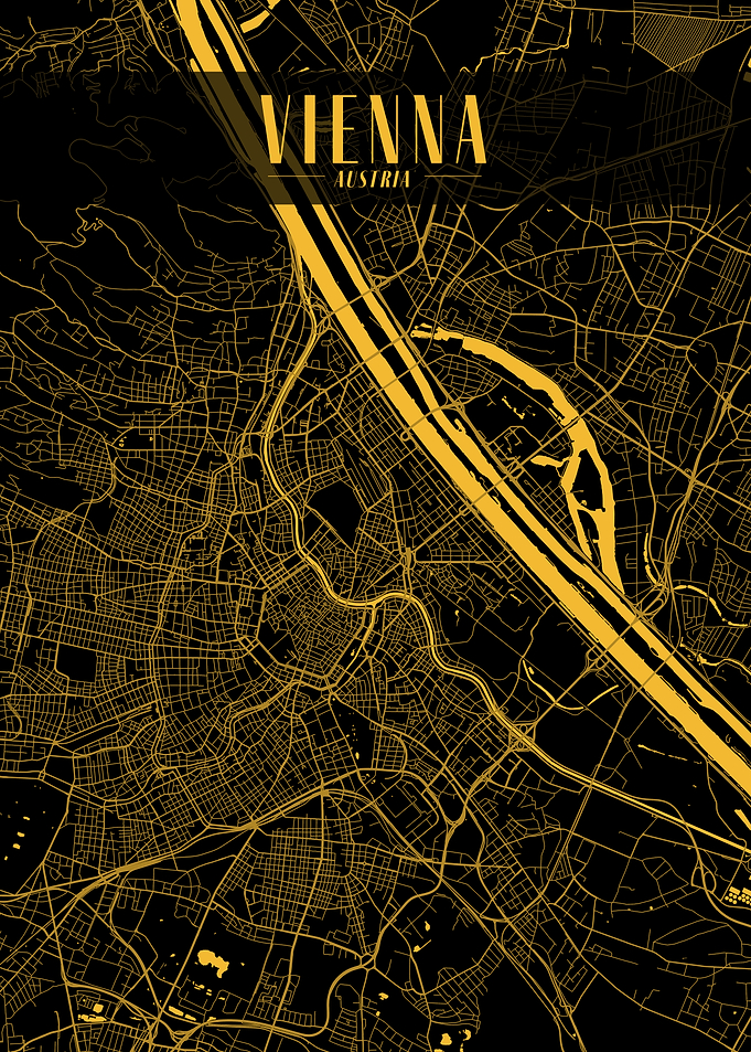 Vienna Golden Map Art