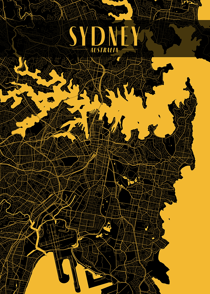 Sydney Golden Map Art
