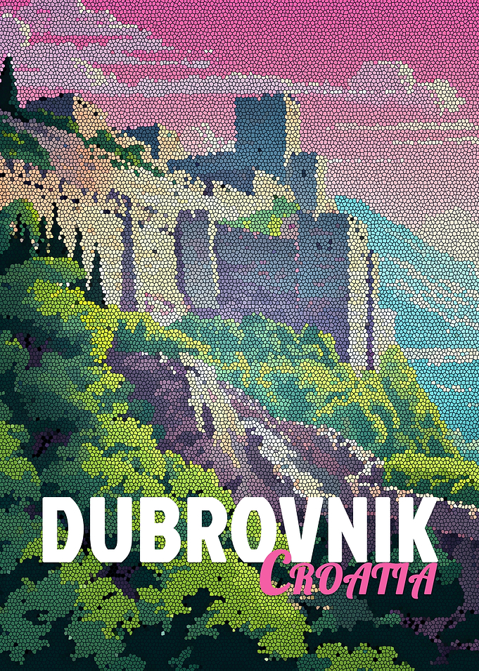 Dubrovnik, Croatia Mosaic Travel Poster