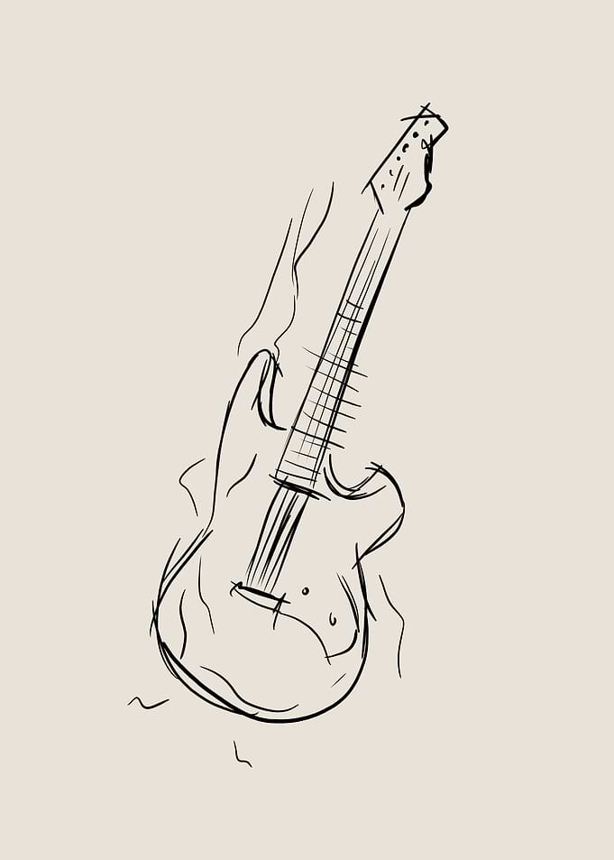 Electric Guitar Line Art