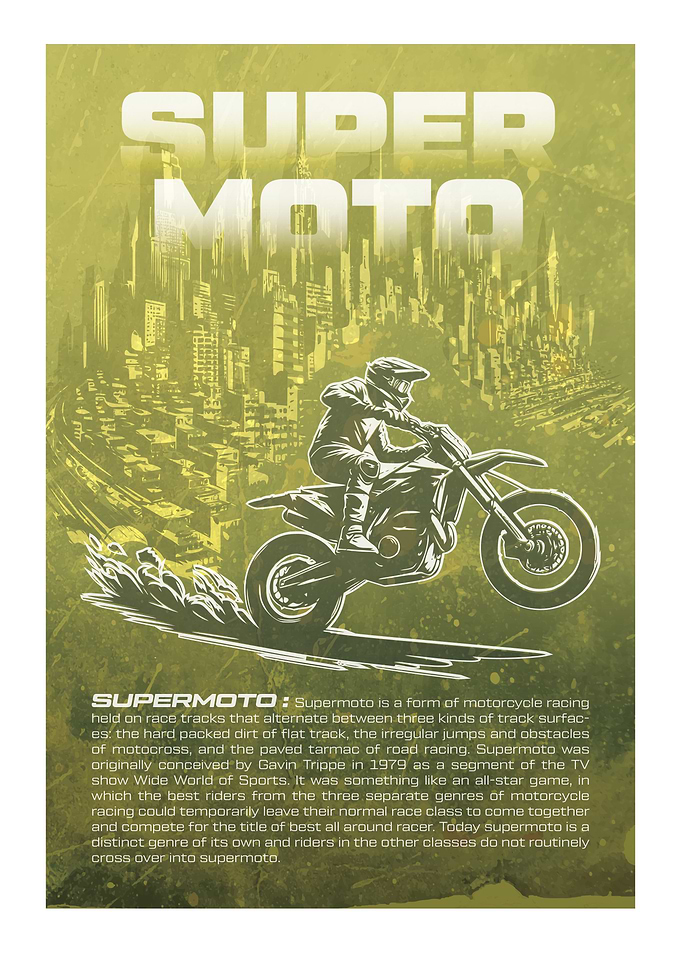 Super Moto Motorcycle Racing Poster