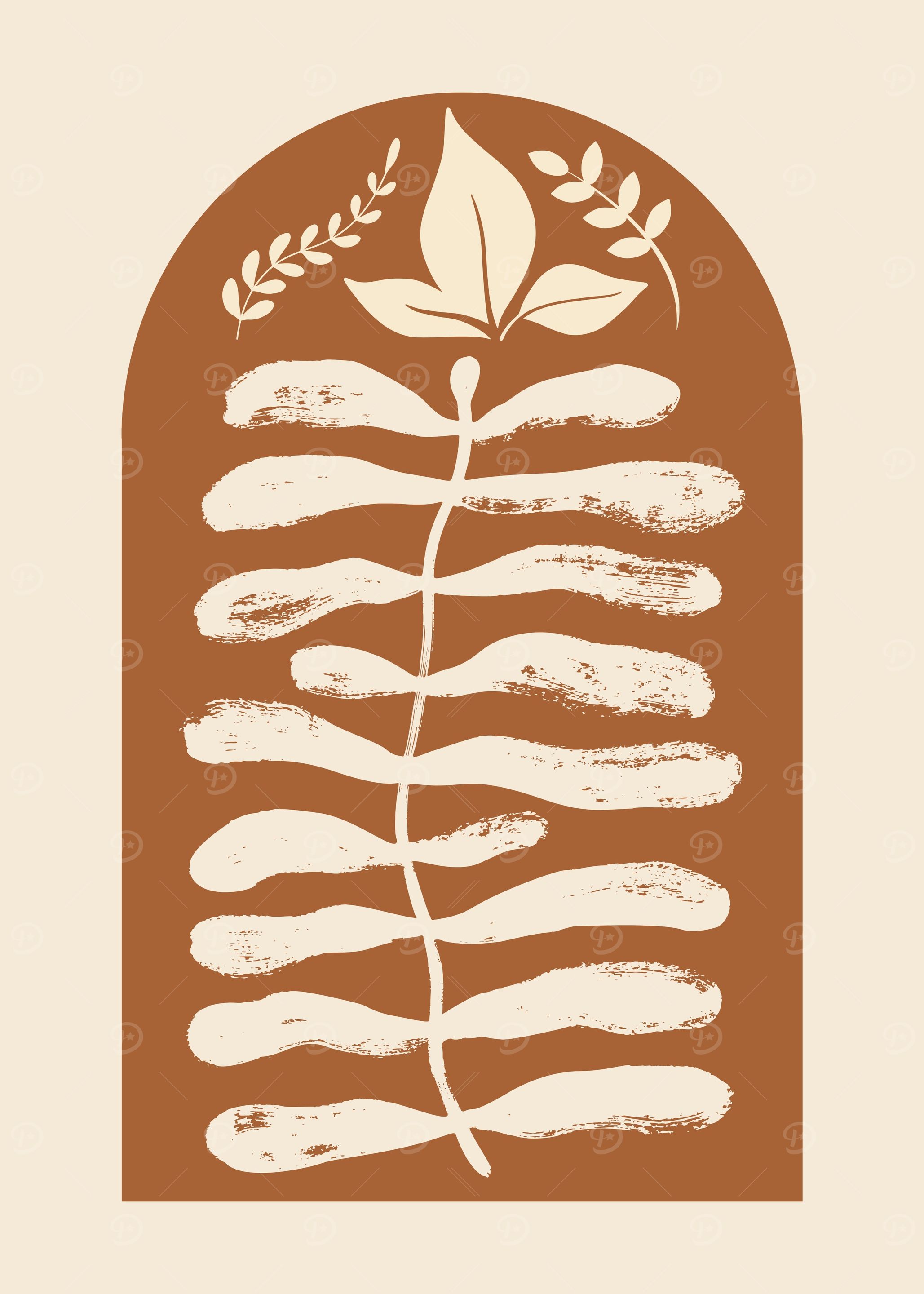 Abstract Botanical Arch Art Print