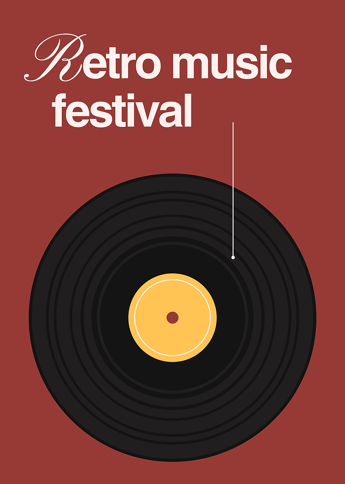 Retro Music Festival Vinyl Record Poster