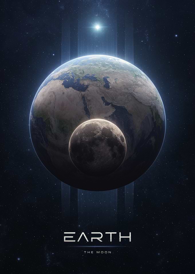 Planet Earth and The Moon