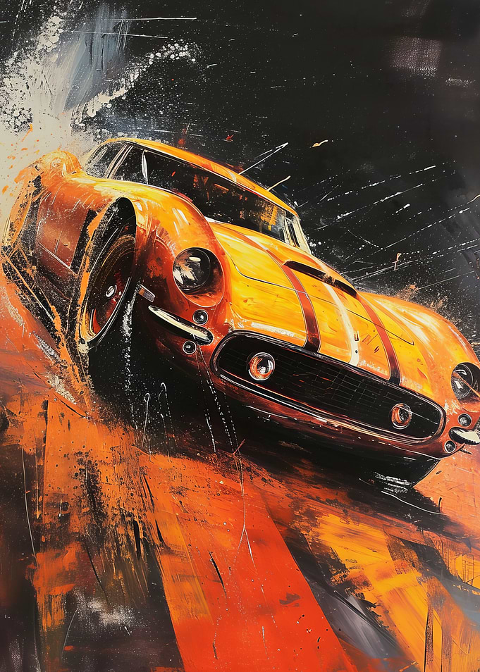 Orange Classic Car Painting