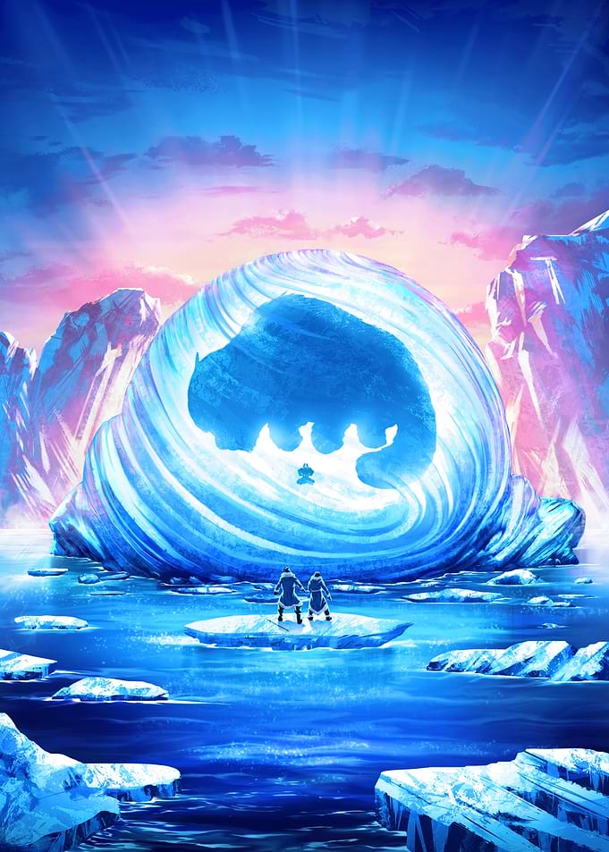 Appa and Aang in an Iceberg