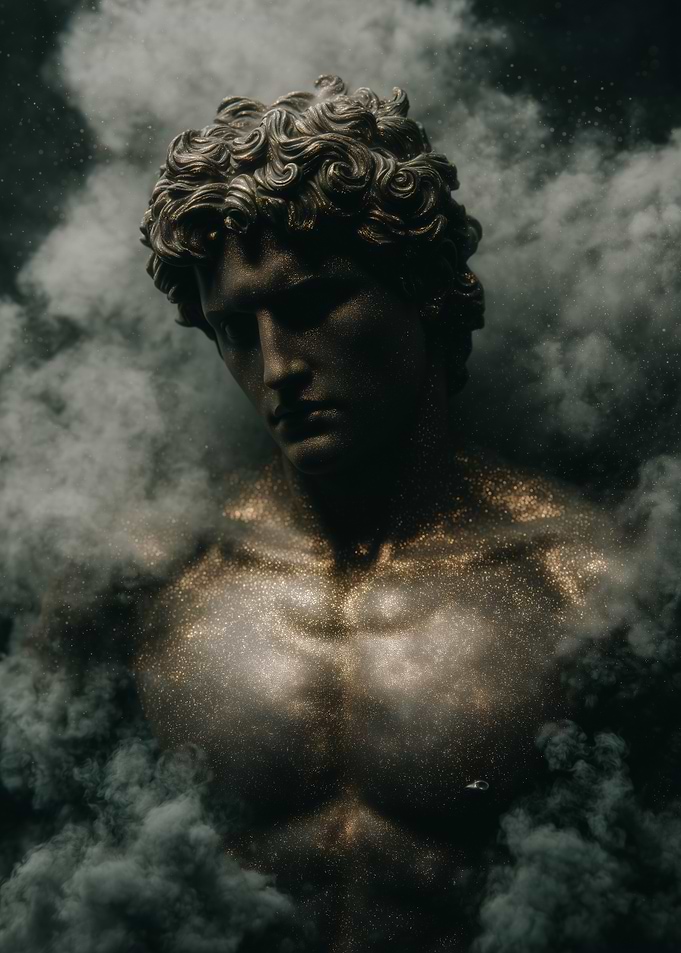 Classical Statue in Smoke
