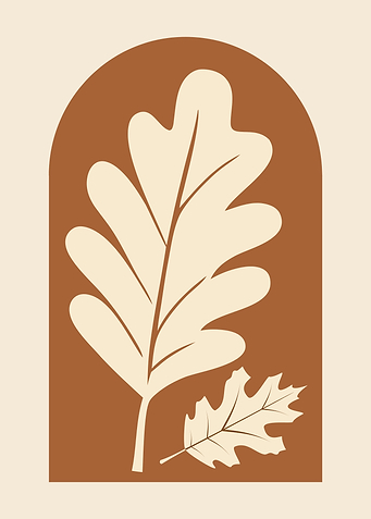 Oak Leaves Minimalist Art