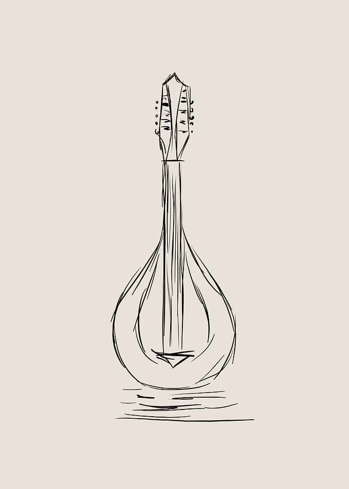 Mandolin Line Art