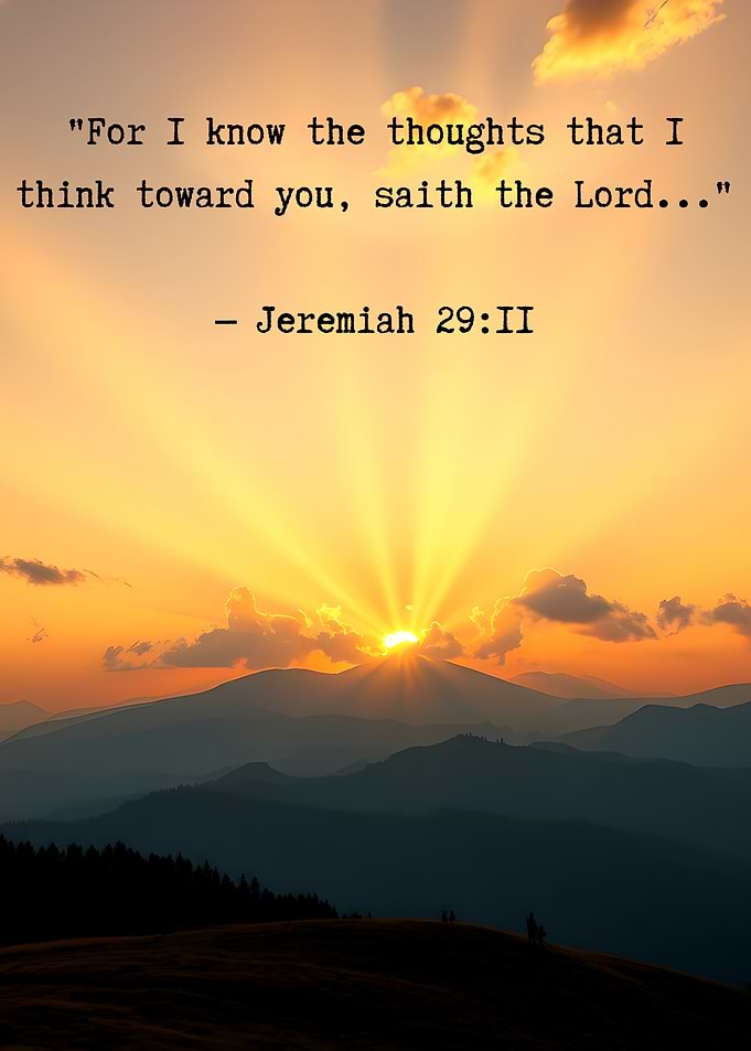 Jeremiah 29:11 Sunset Mountain Landscape