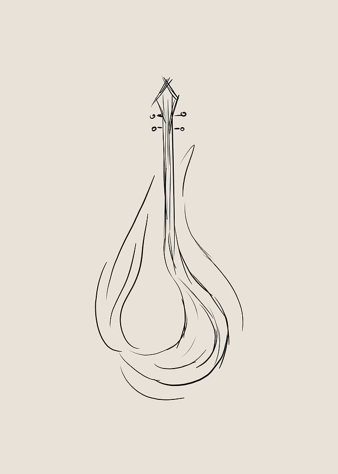 Sitar Line Art