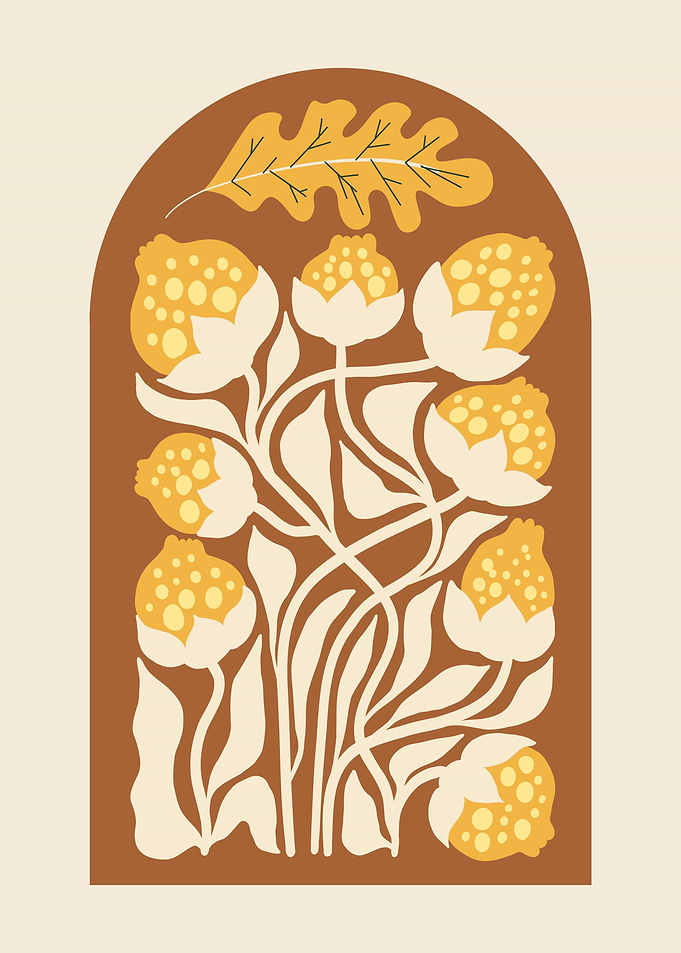 Floral Illustration in Earth Tones