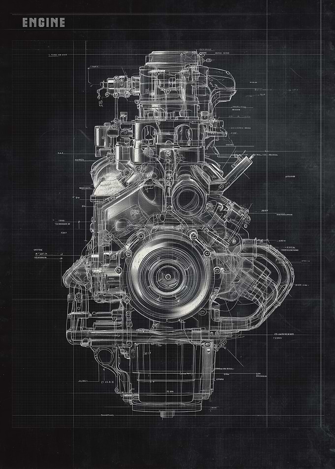Engine Blueprint Art