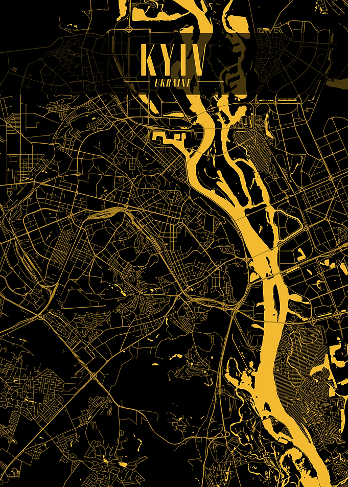 Kyiv Golden Map Art