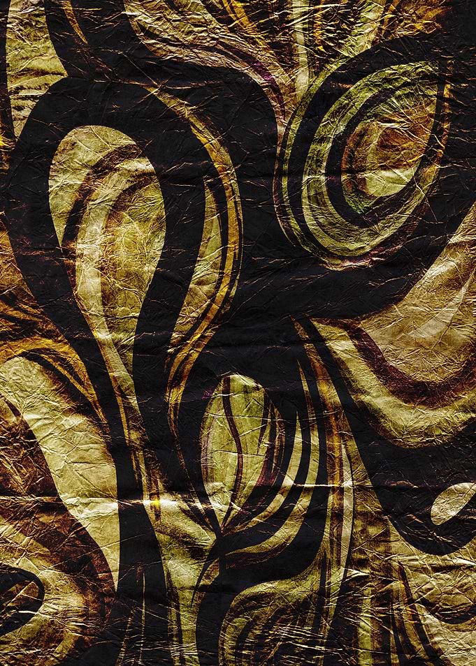 Abstract Gold and Black Swirls