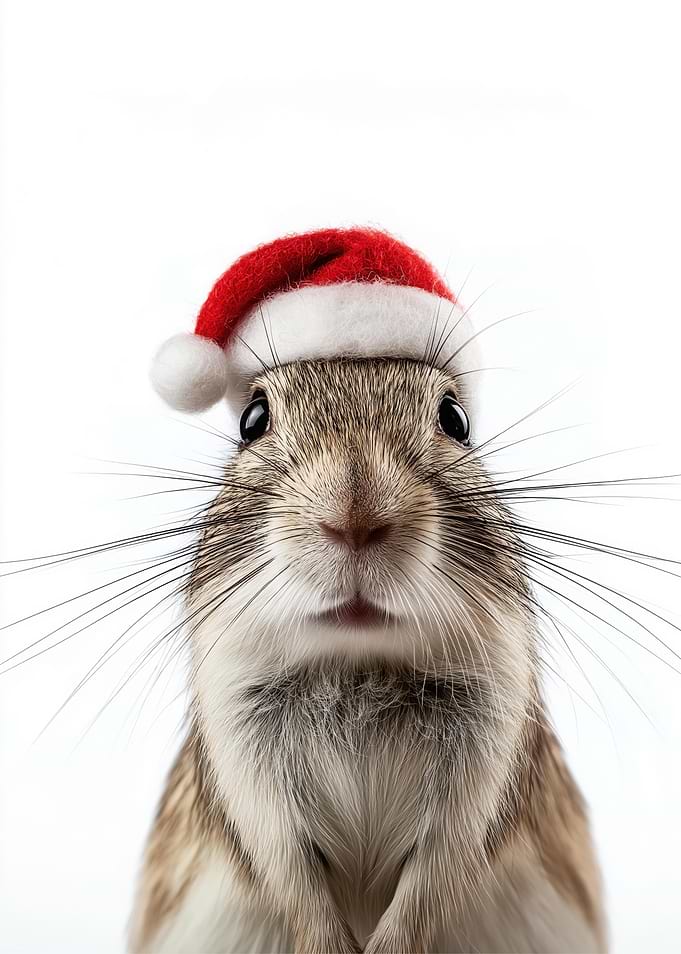 Gerbil with Santa Hat