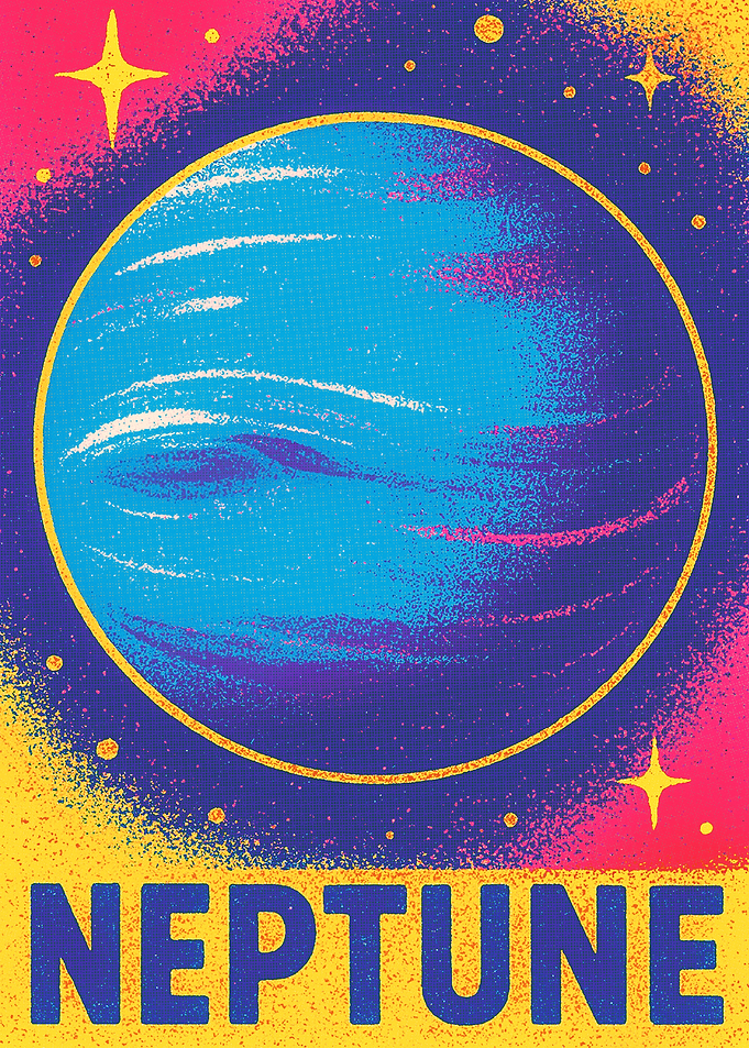 Colorful Neptune Planet Art