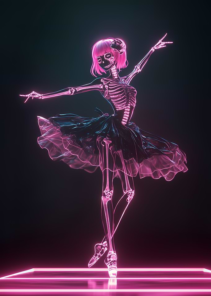 Neon Skeleton Ballerina