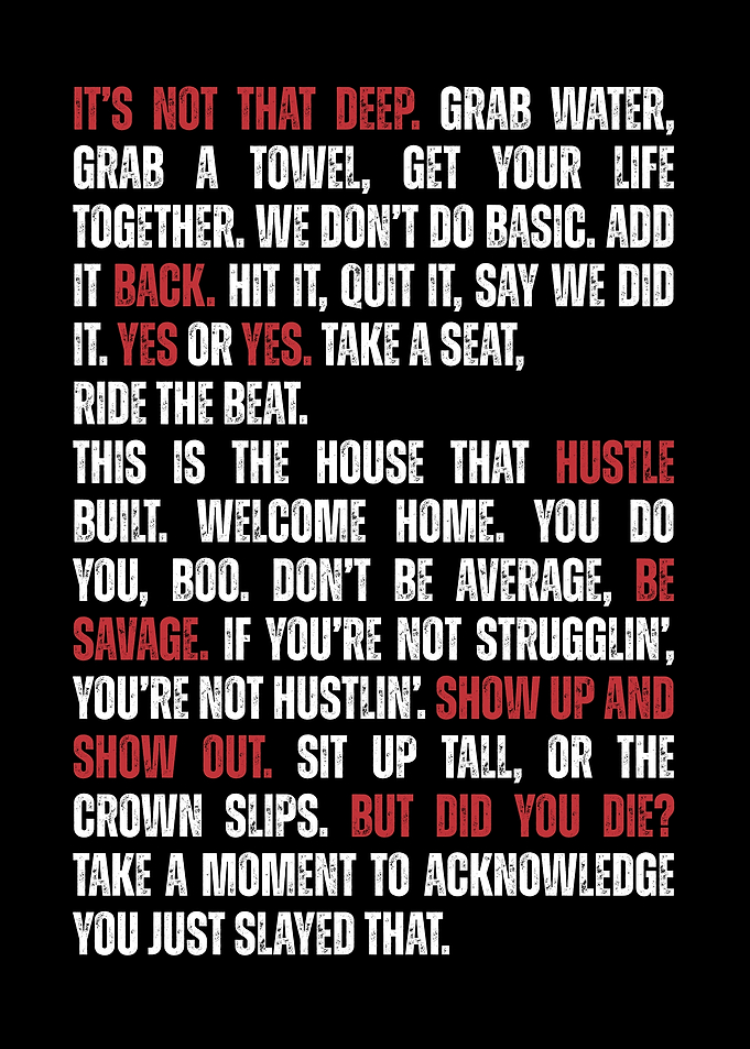 Motivational Text Art on Black