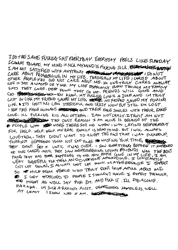 XXXTentacion Depressive Handwritten
